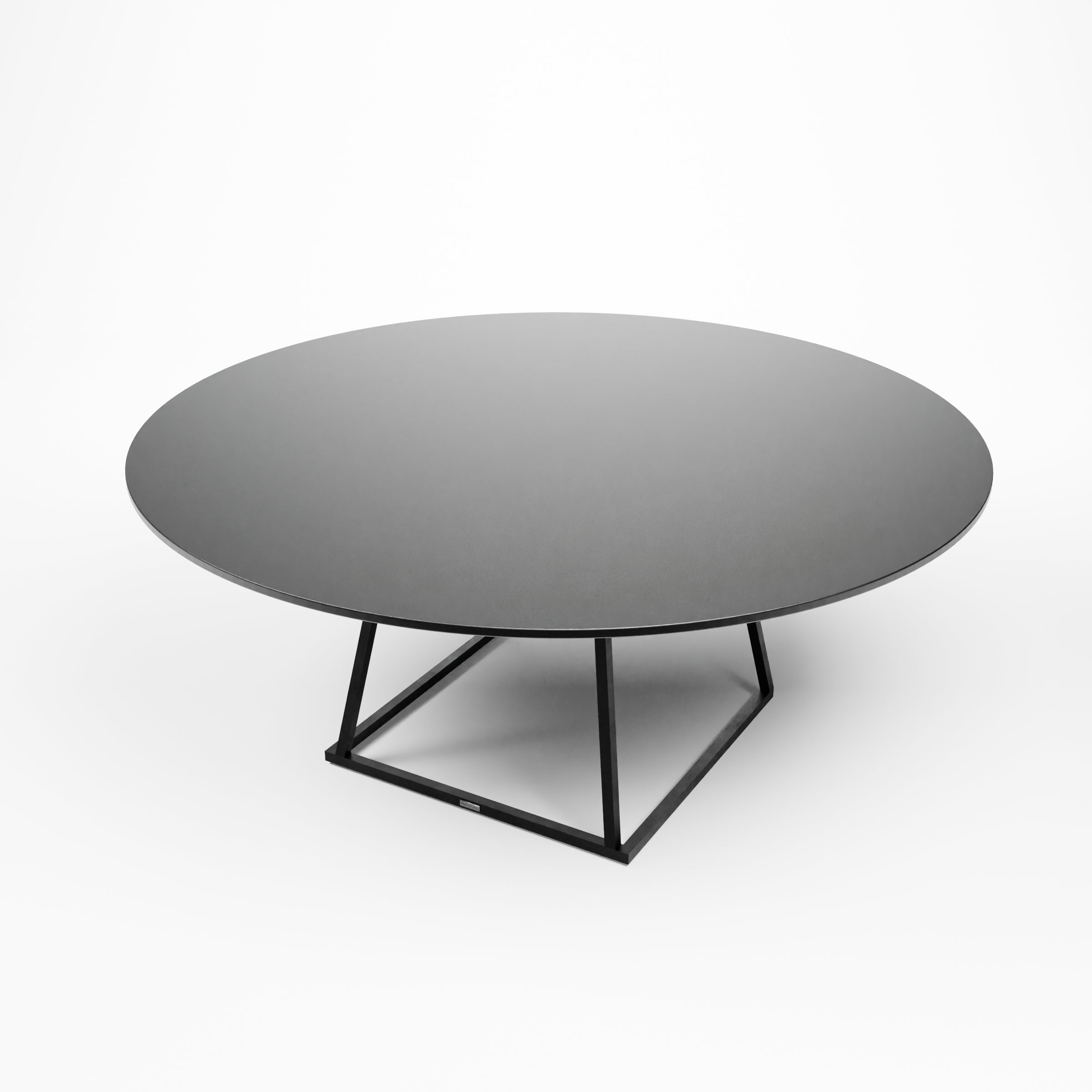 Linea XXL Dining Table (Black Frame With Round Black Top) Desert River Rentals