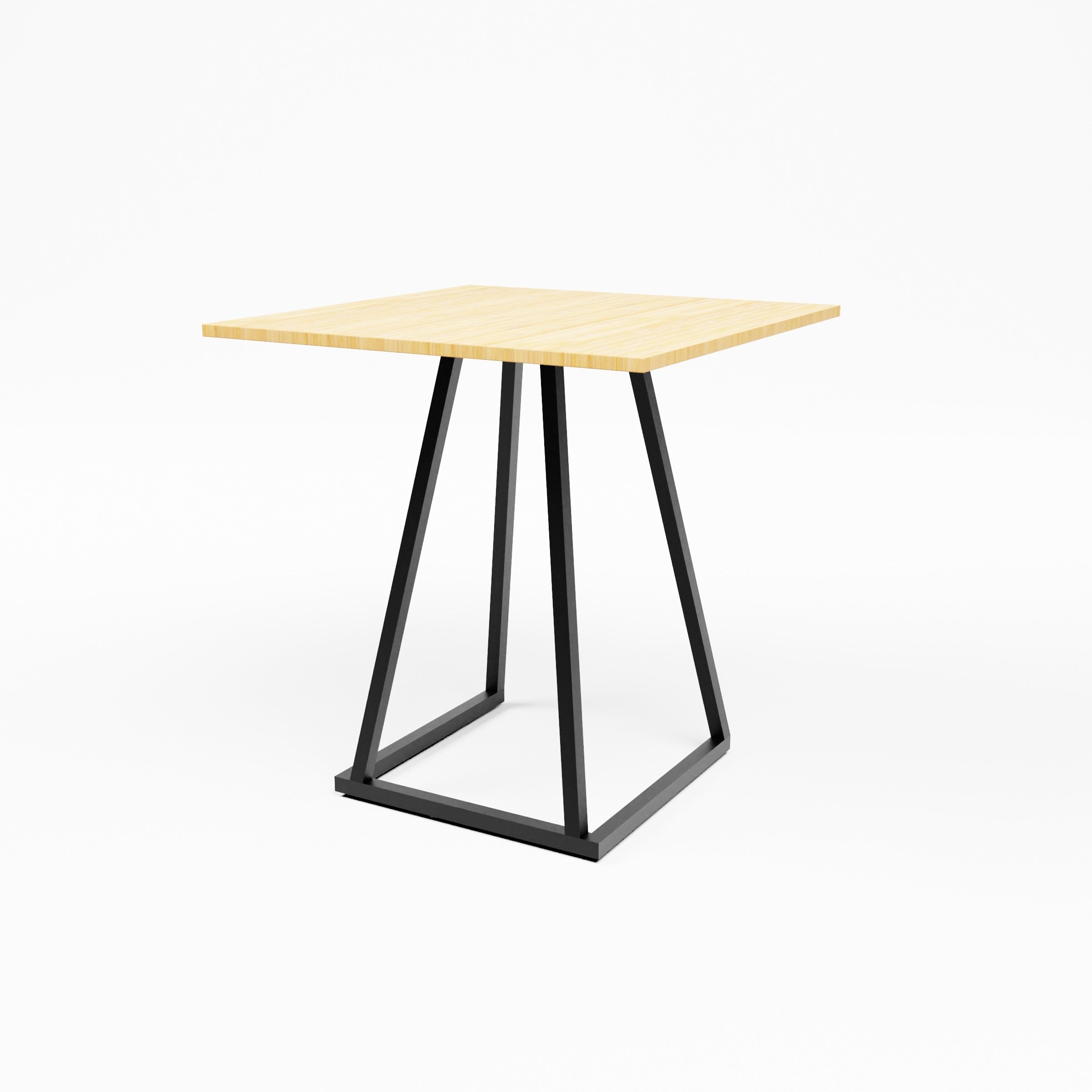Linea Dining Table (Black Frame with Bamboo Top) Desert River Rentals
