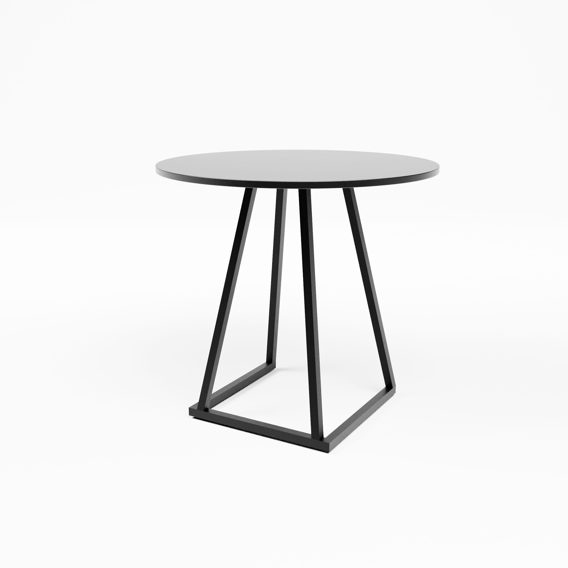 Linea Dining Table (Black Frame with Black Round Top) Desert River Rentals