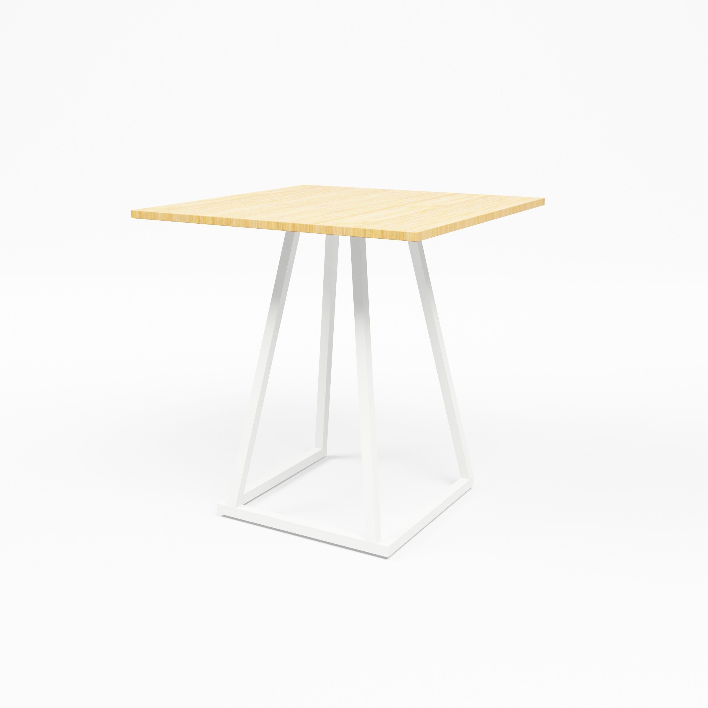 Linea Dining Table (White Frame with Bamboo Top) Desert River Rentals