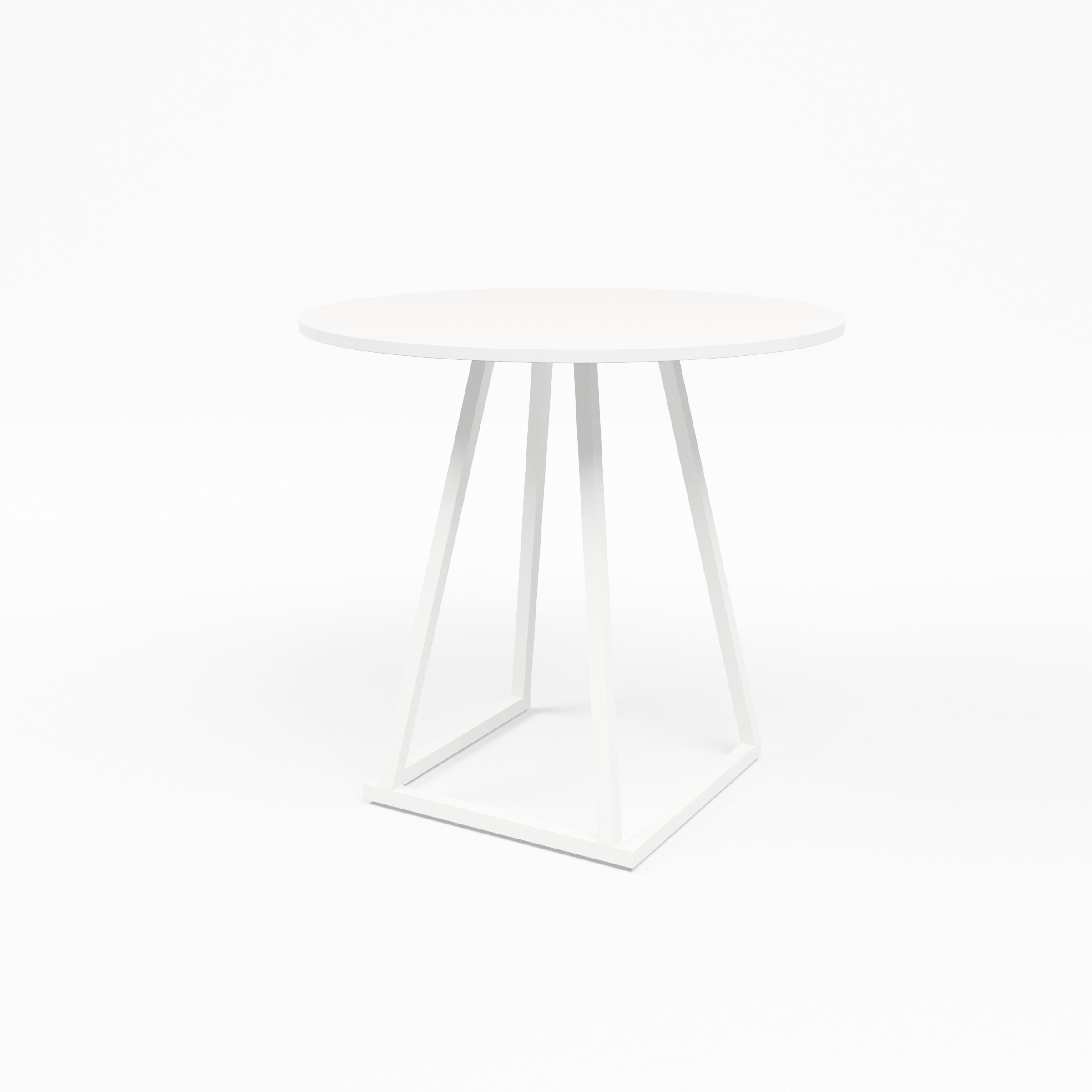 Linea Dining Table (White Frame with White Round Top) Desert River Rentals