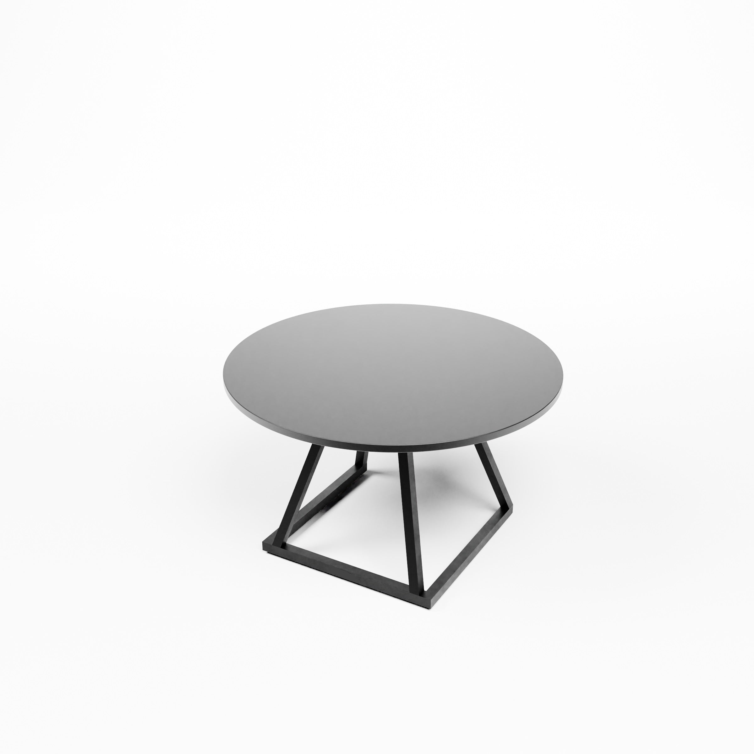 Linea Coffee Table (Black Frame with Black Round Top) Desert River Rentals