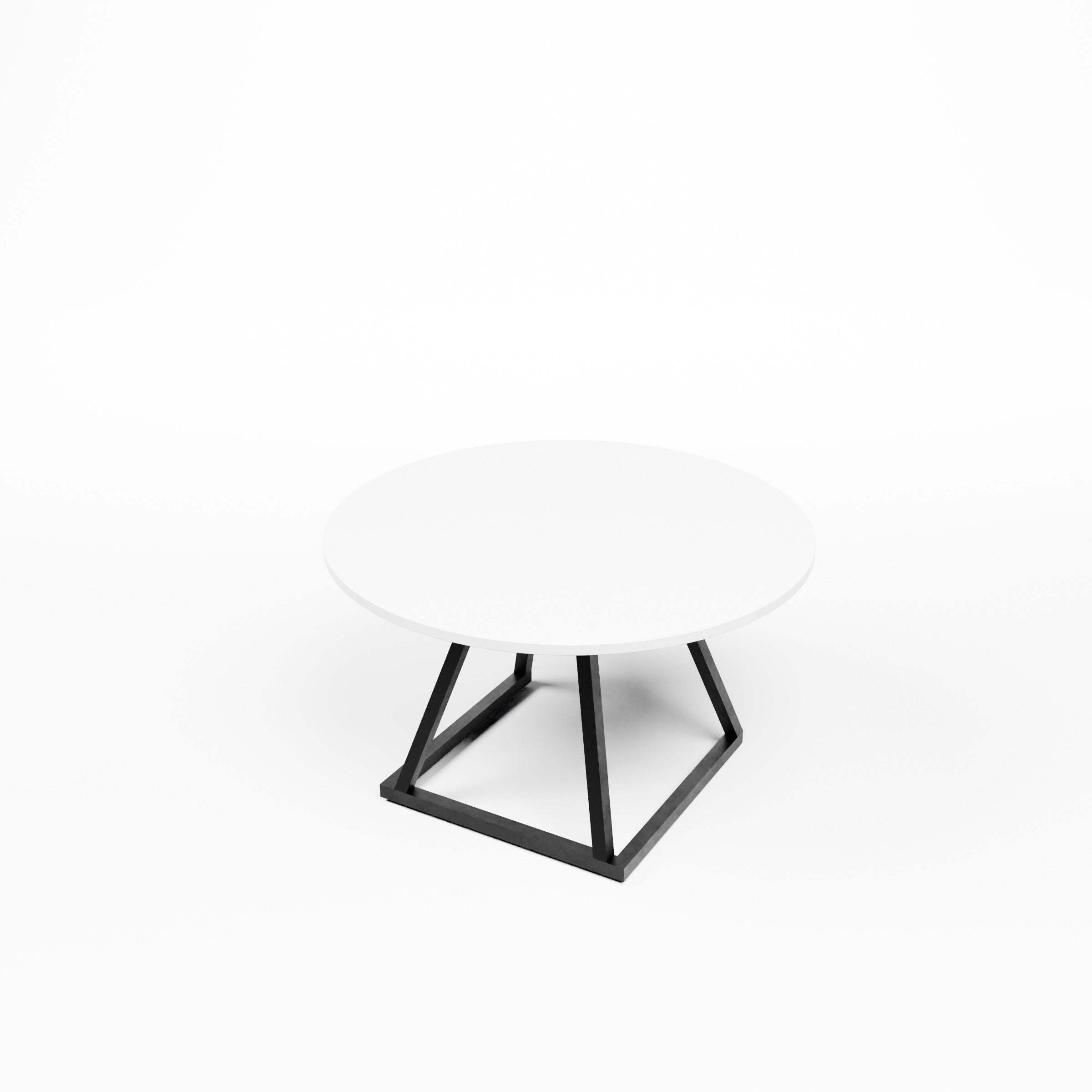 Linea Coffee Table (Black Frame with White Round Top) Desert River Rentals