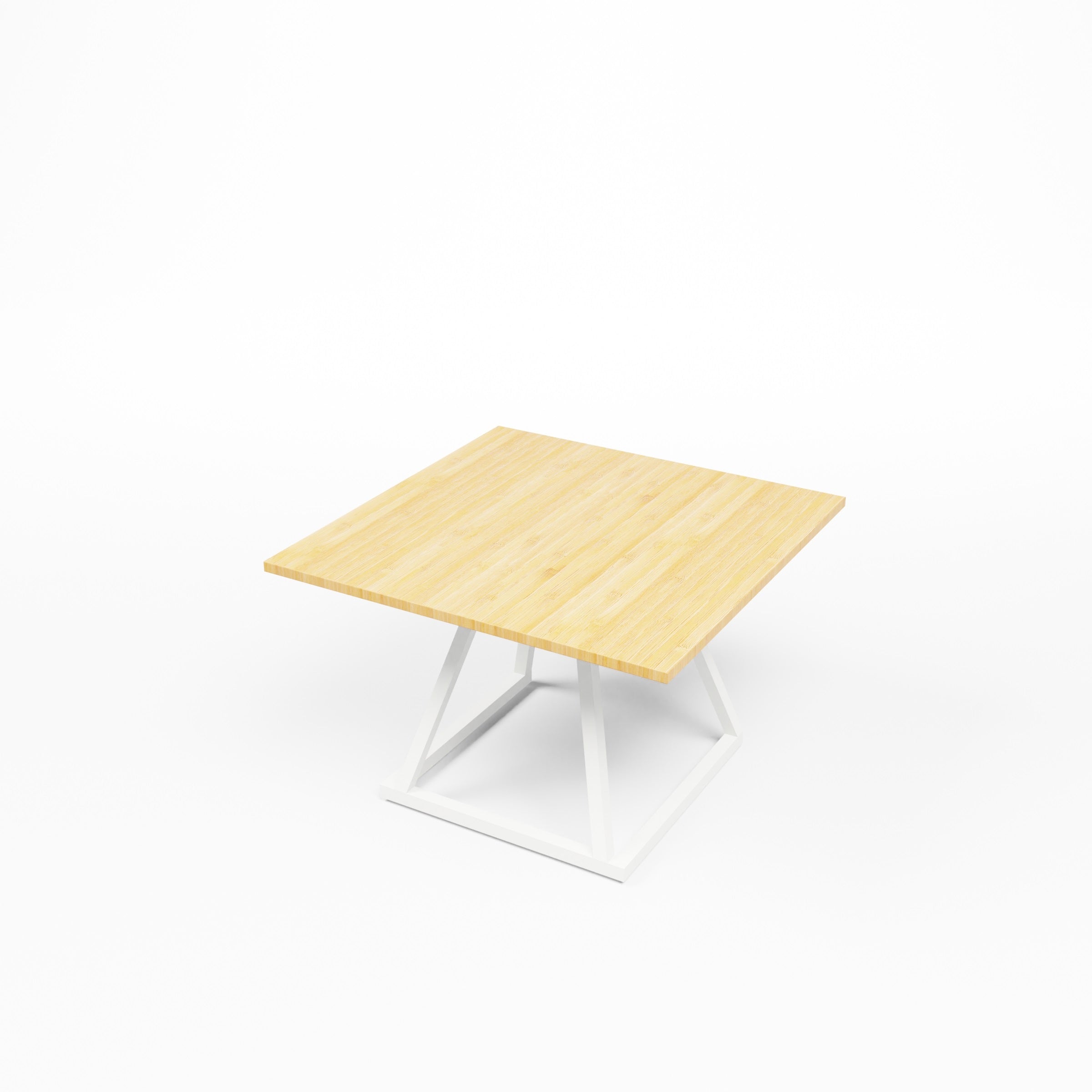 Linea Coffee Table (White Frame with Bamboo Top) Desert River Rentals