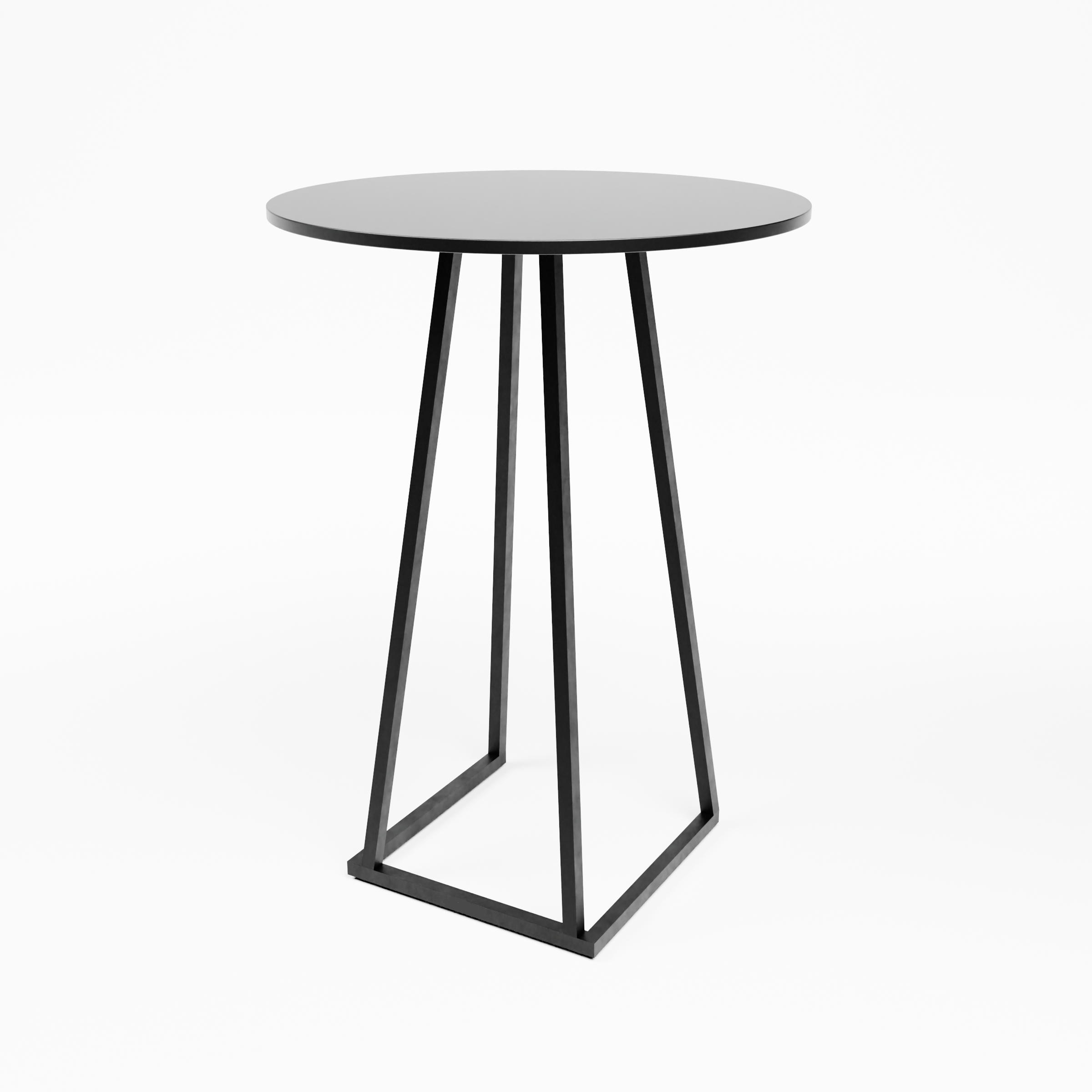 Linea Cocktail Table (Black Frame with Black Round Top) Desert River Rentals