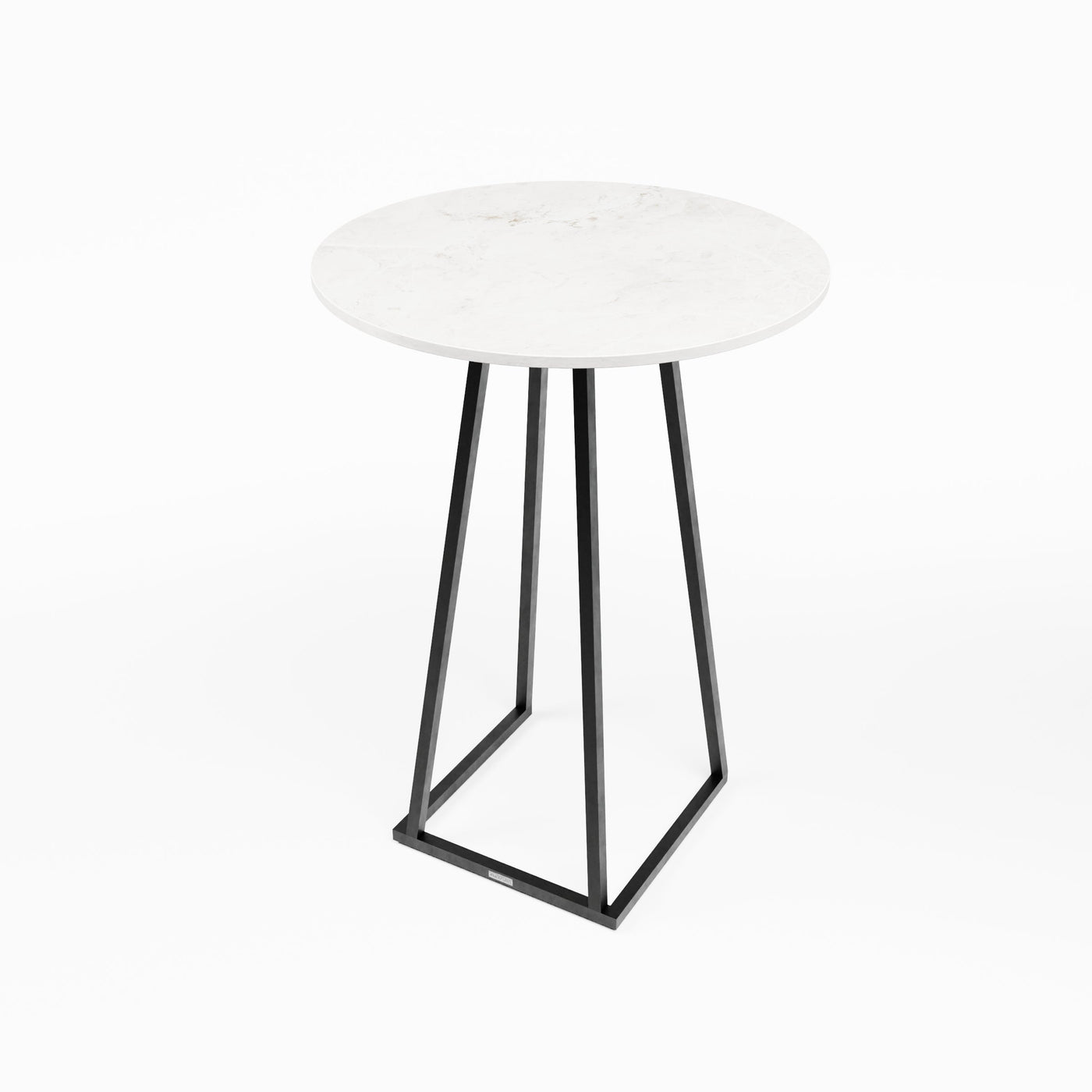 Linea Cocktail Table (Black Frame with Round Marble Top) Desert River Rentals
