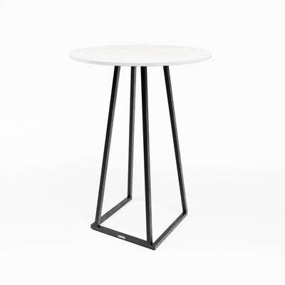 Linea Cocktail Table (Black Frame with Round Marble Top) Desert River Rentals