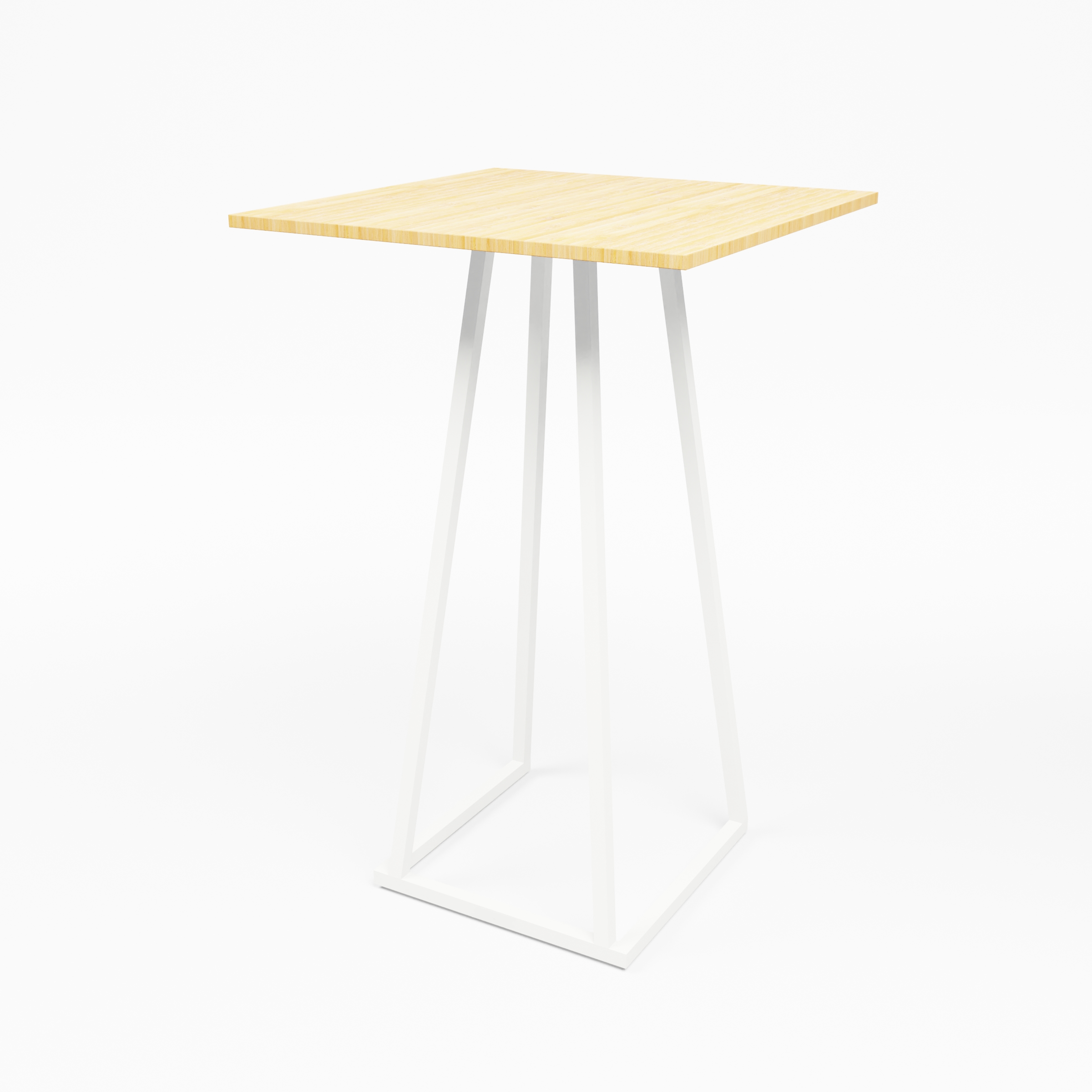 Linea Cocktail Table (White Frame with Bamboo Top) Desert River Rentals