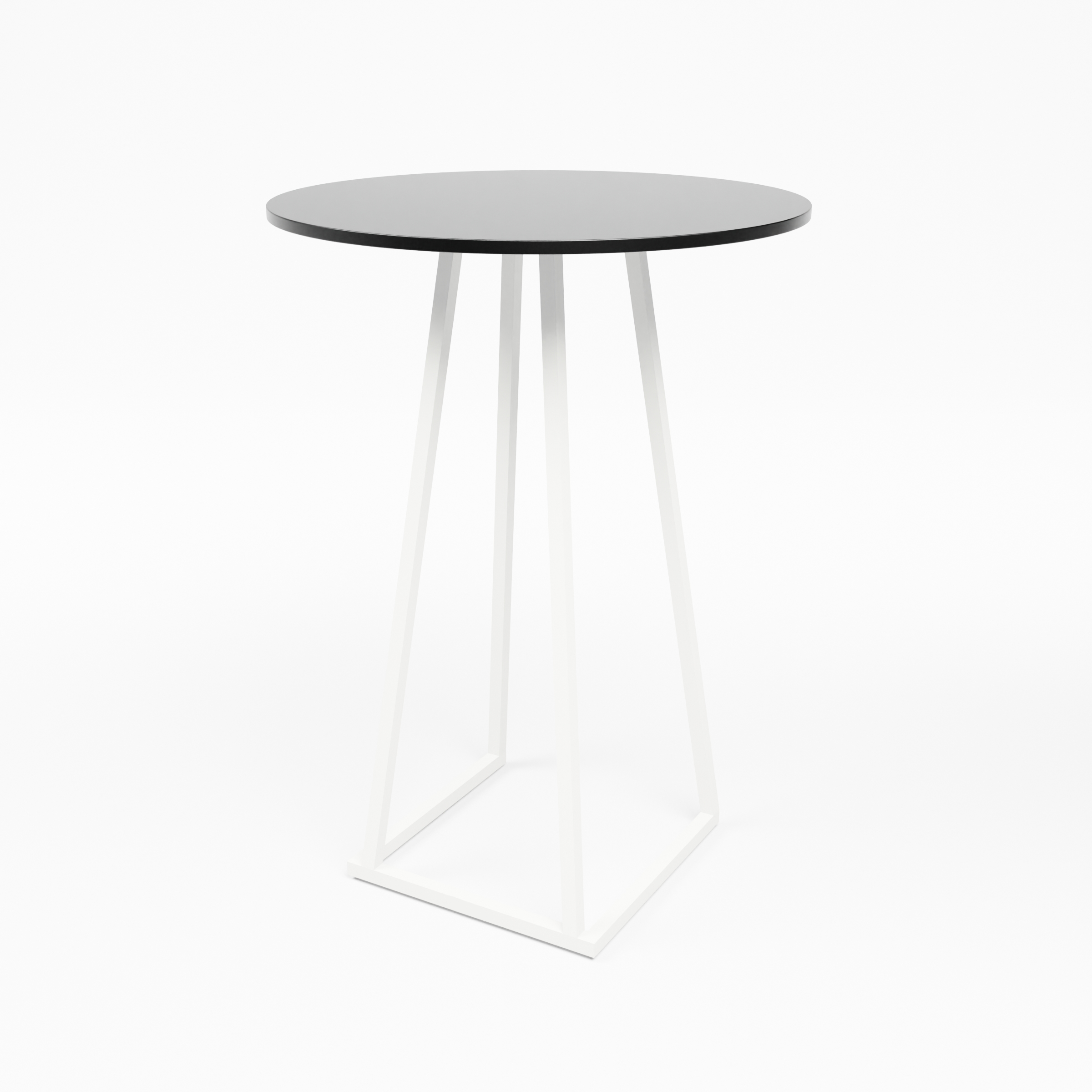 Linea Cocktail Table (White Frame with Black Round Top) Desert River Rentals