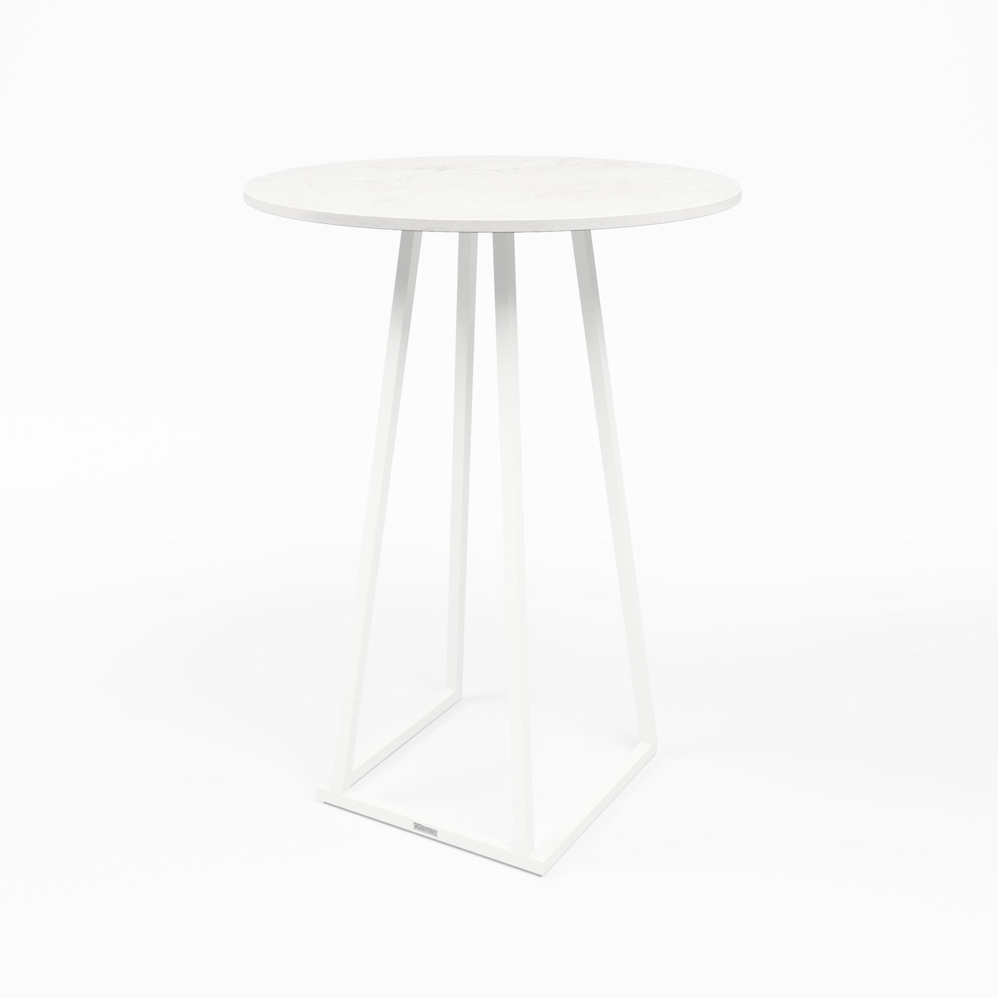 Linea Cocktail Table (White Frame with Round Marble Top) Desert River Rentals