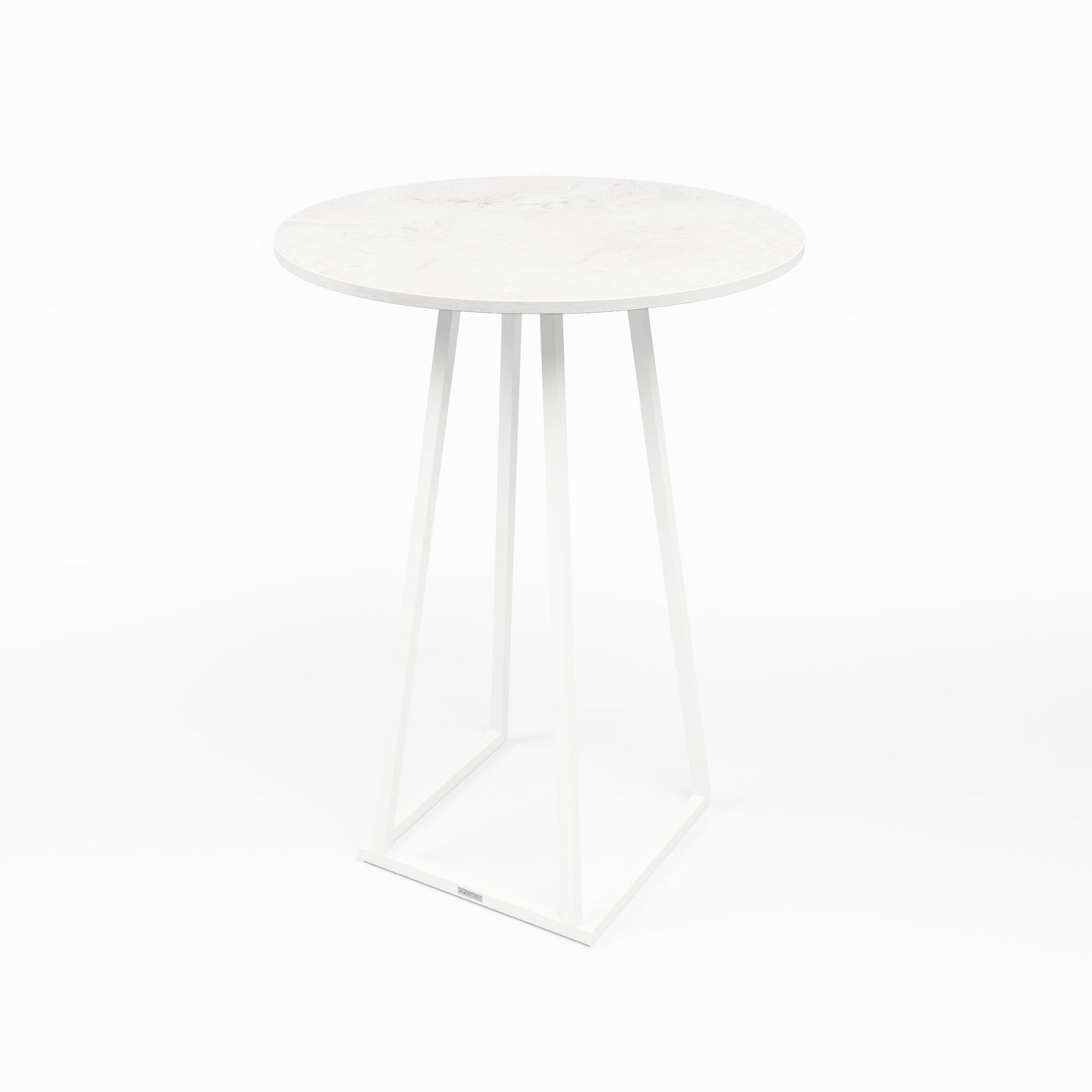 Linea Cocktail Table (White Frame with Round Marble Top) Desert River Rentals