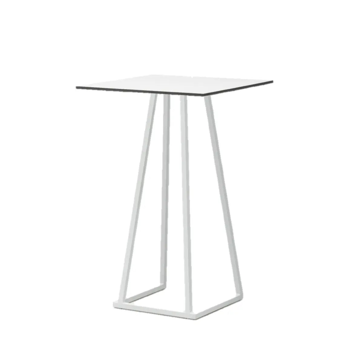 Linea cocktail table, white frame, white top Desert River Rentals