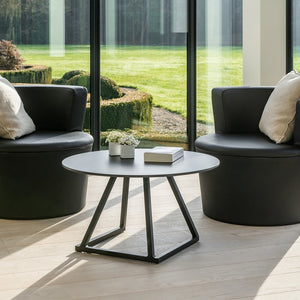 Linea coffee table in a modern lounge setup.