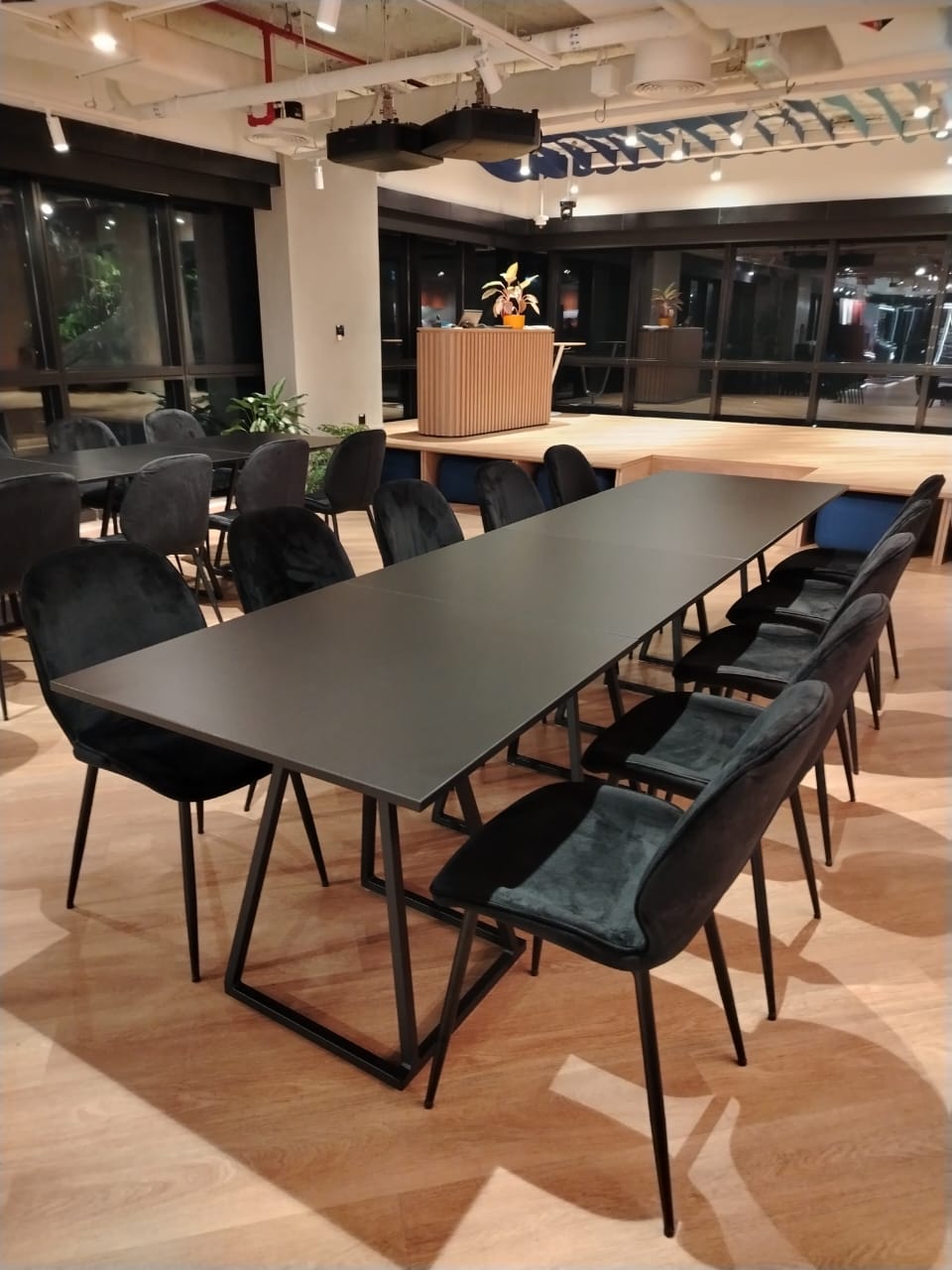 Linea Dining Table (Black Frame with Black Top) Desert River Rentals