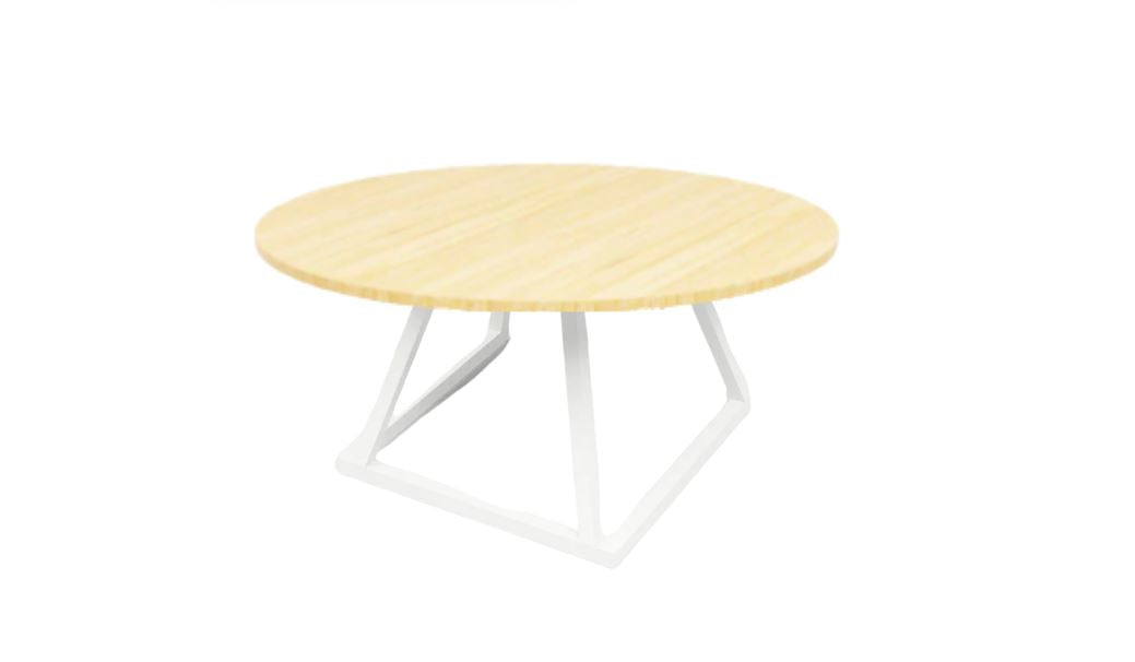 Linea Coffee Table (Black Frame with Round Bamboo Top) Desert River Rentals