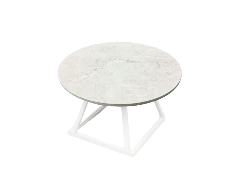 Linea Coffee Table (White Frame with White Marble Top)