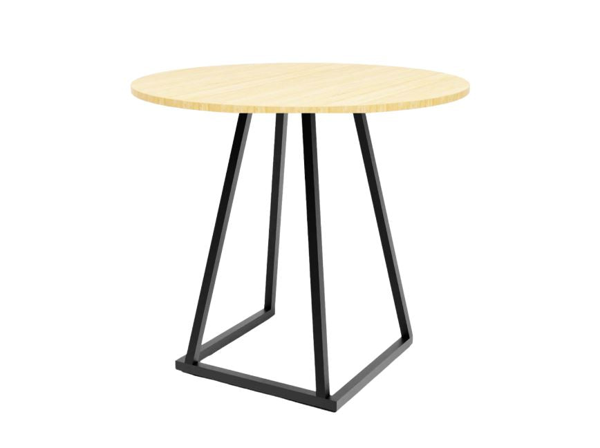 Linea Dining Table (Black Frame with Round Bamboo Top)