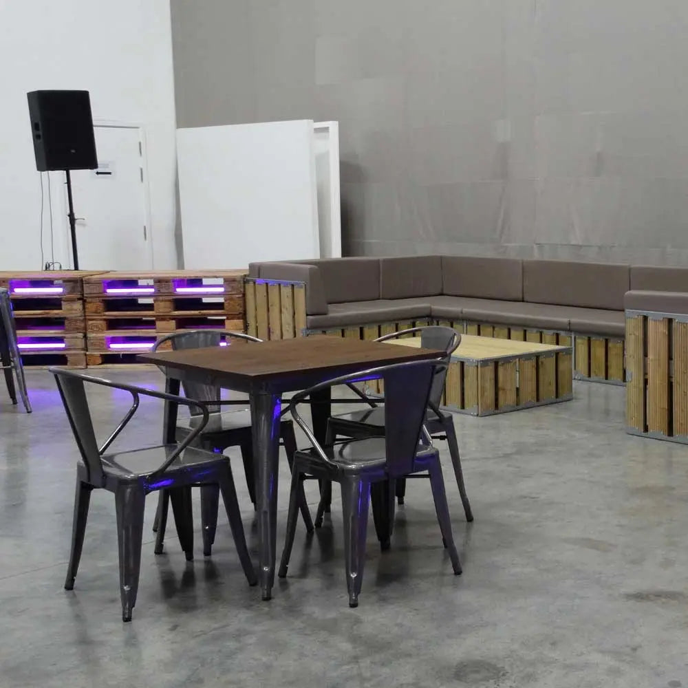 Loft 4 seater dining table black legs Desert River Rentals