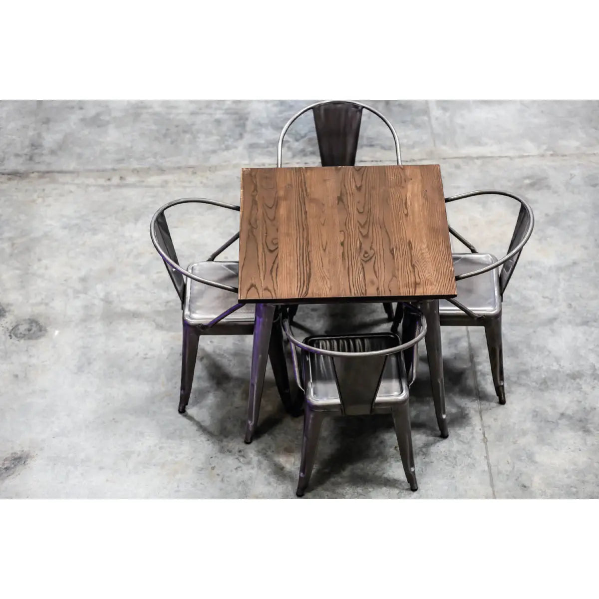 Loft 4 seater dining table gunmetal Desert River Rentals