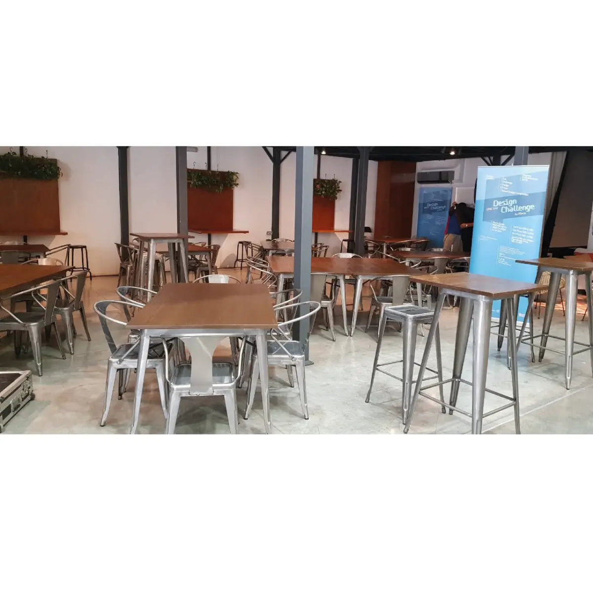 Loft 6 seater dining table gunmetal Desert River Rentals