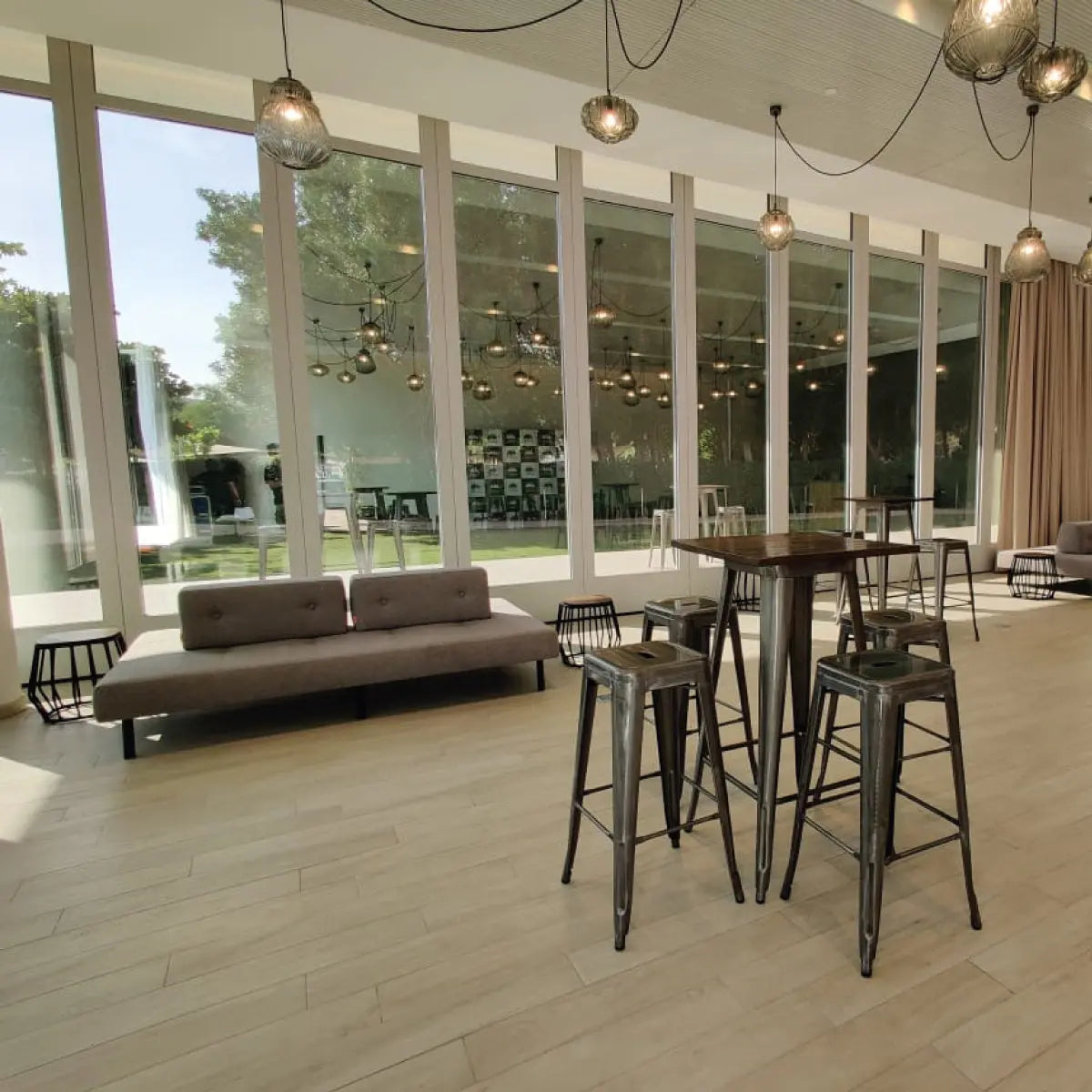 Loft bar stool gunmetal Desert River Rentals