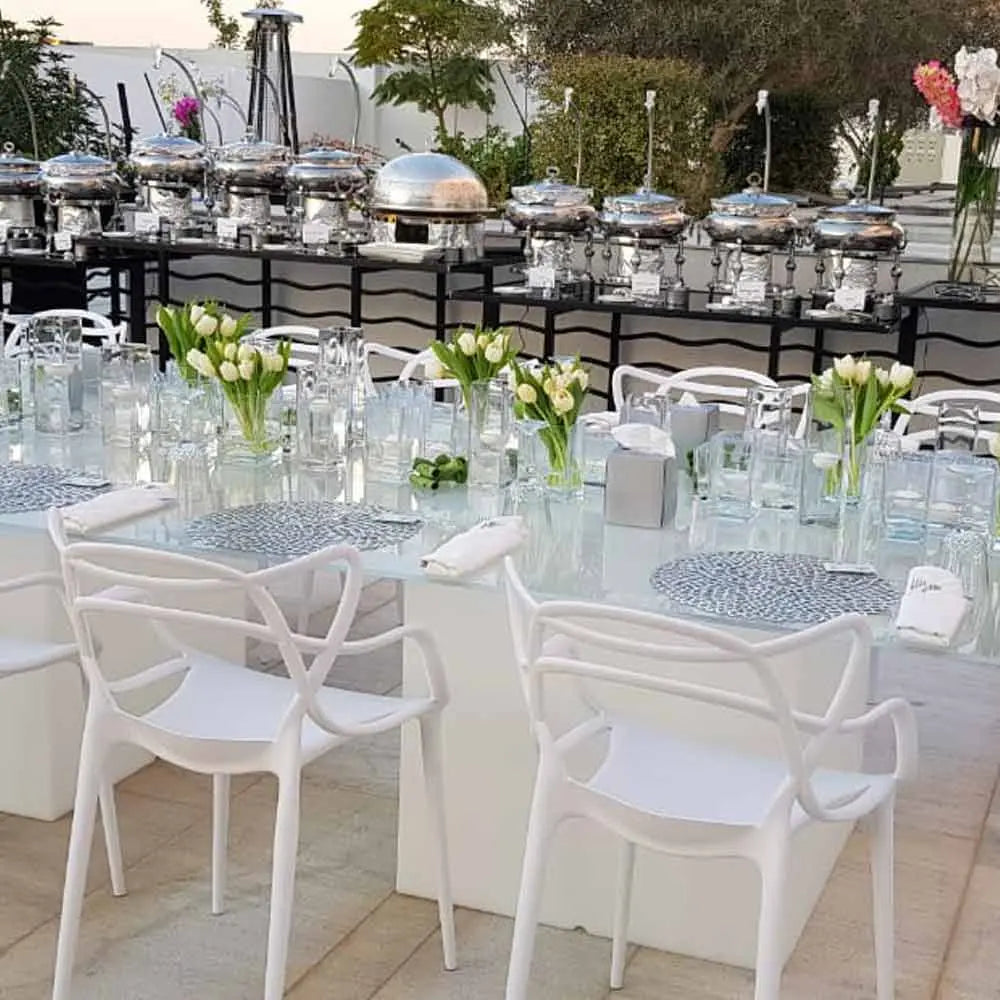 Masters chair white Desert River Rentals