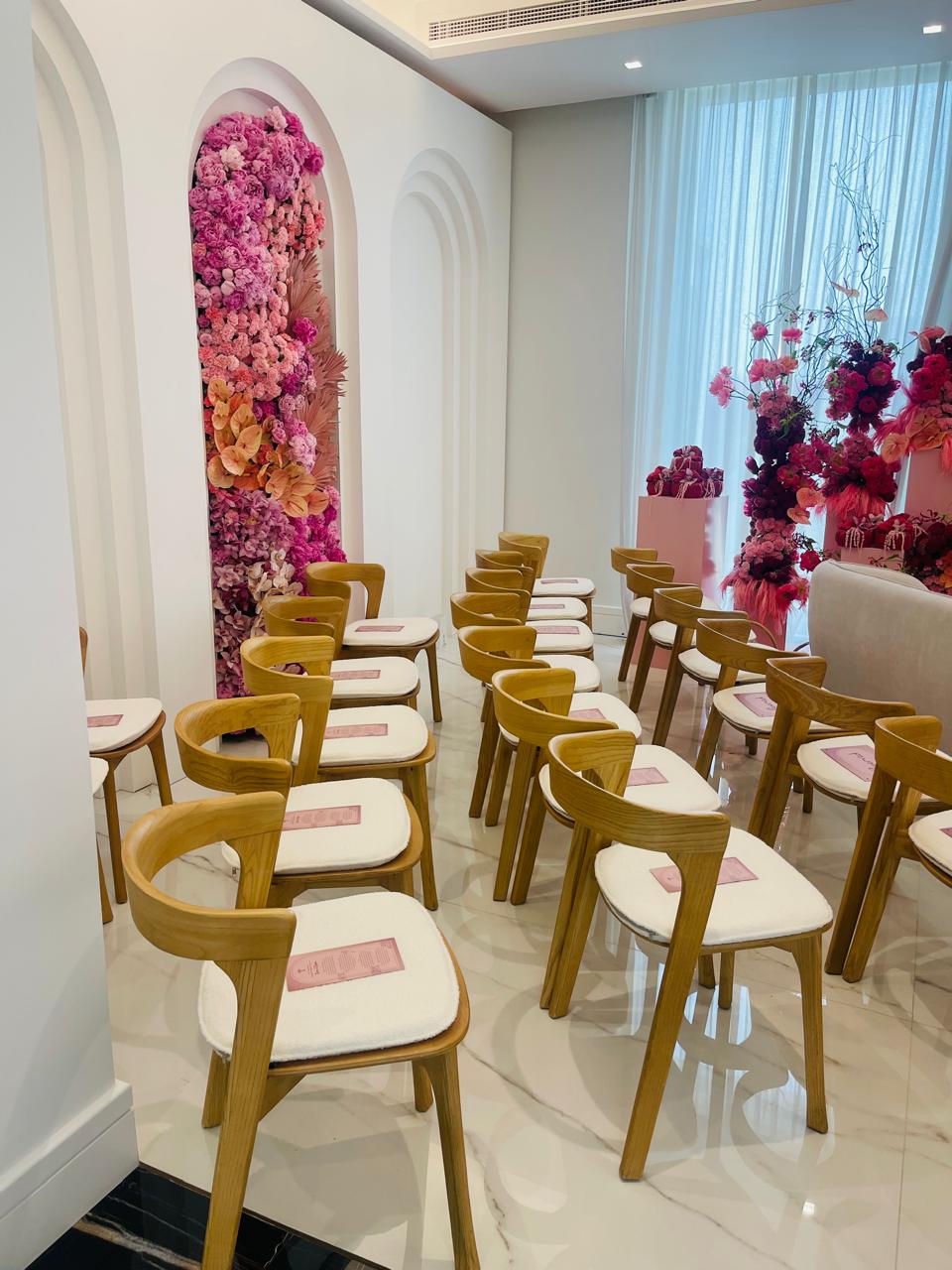 Nino Dining Chair (Natural Elmwood with Seat Pad) Desert River Rentals