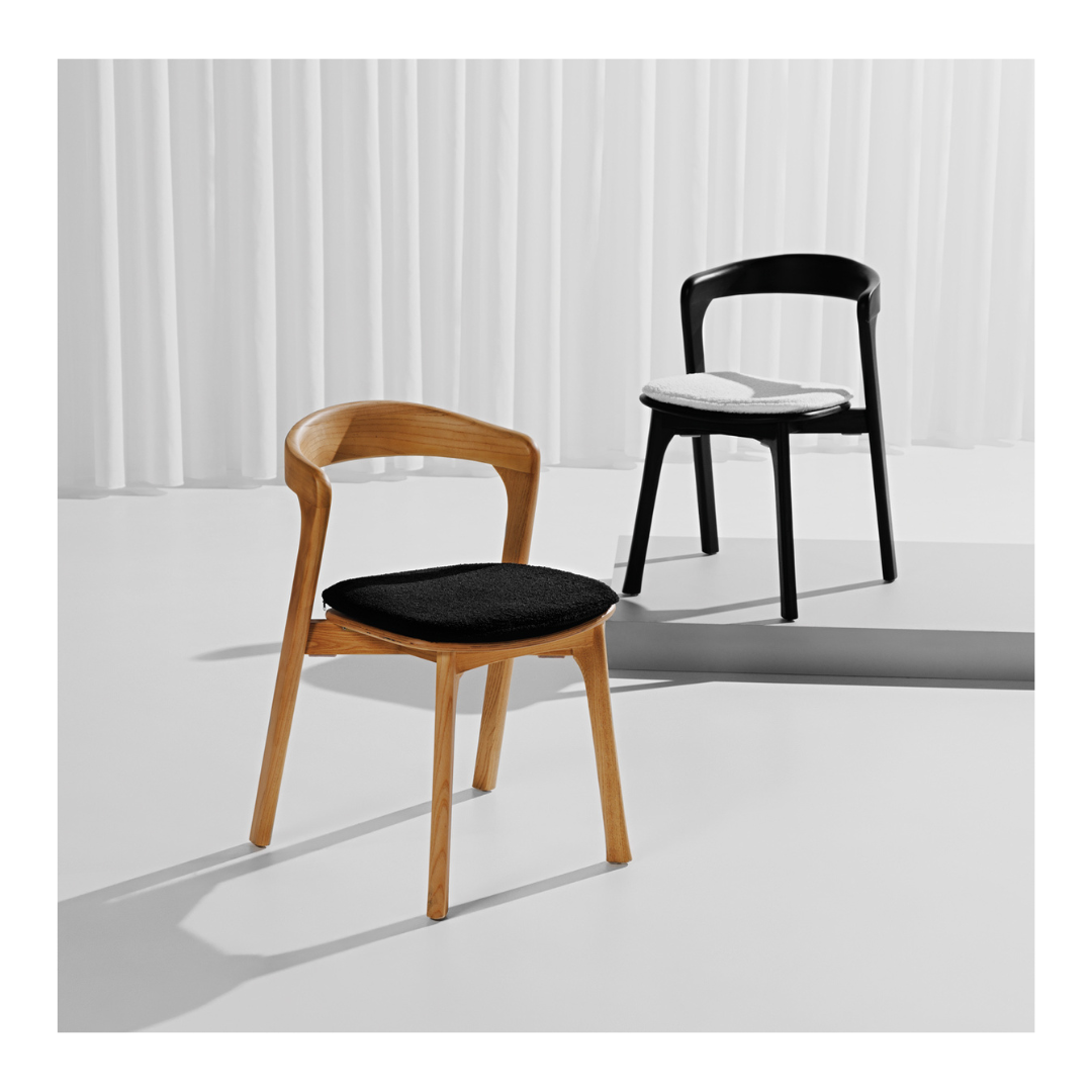 Nino Dining Chair (Black Elmwood with Seat Pad) Desert River Rentals