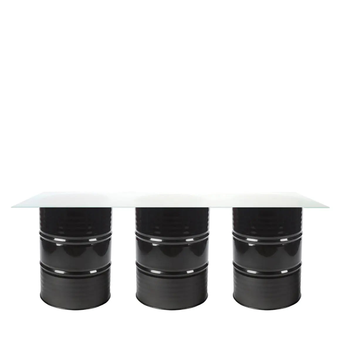 Oil drum buffet table black Desert River Rentals