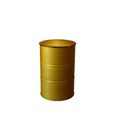 Oil drum table, gold Desert River Rentals