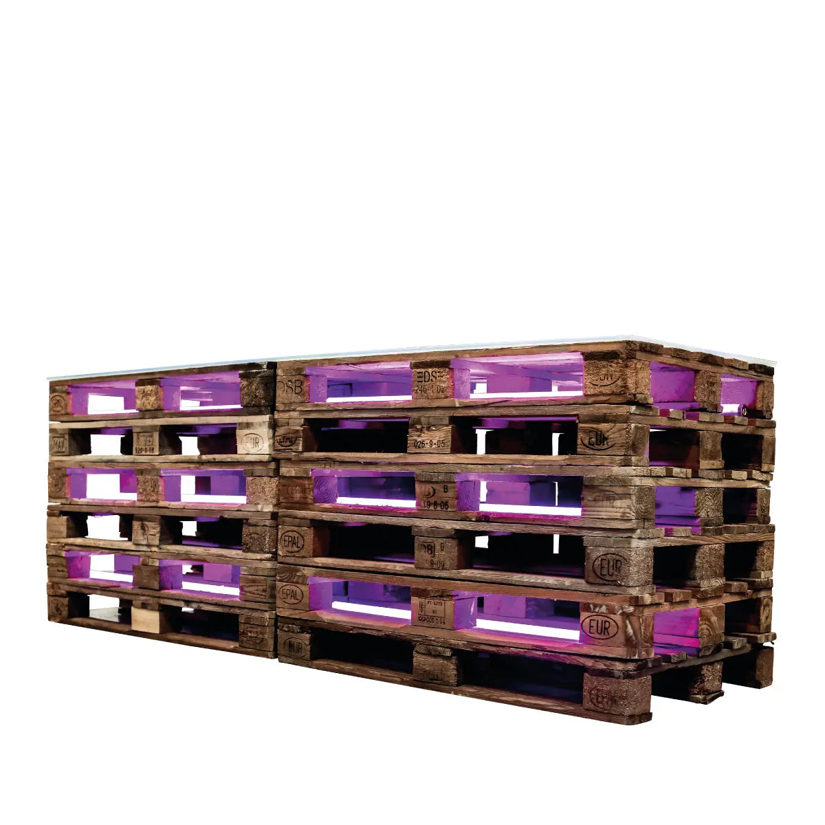 Pallet illuminated buffet table, large Desert River Rentals