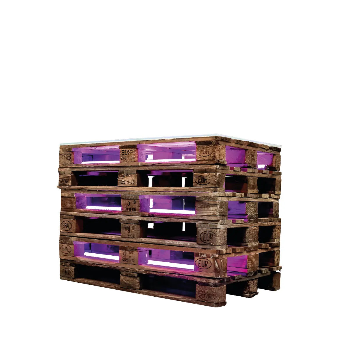 Pallet illuminated buffet table, small Desert River Rentals