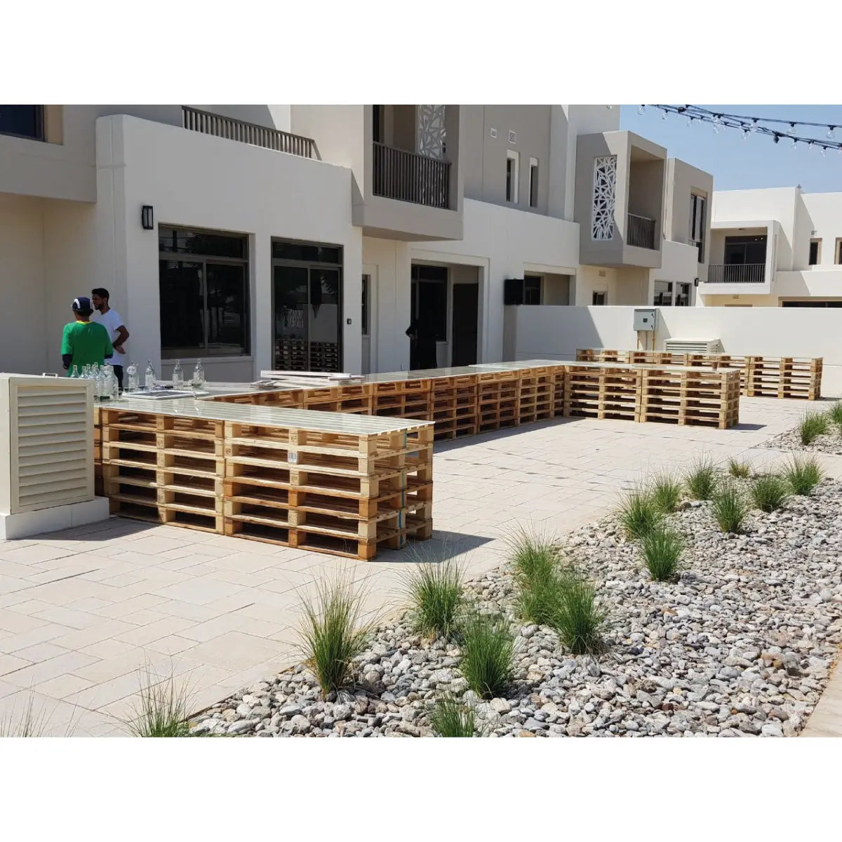 Pallet illuminated buffet table, small Desert River Rentals
