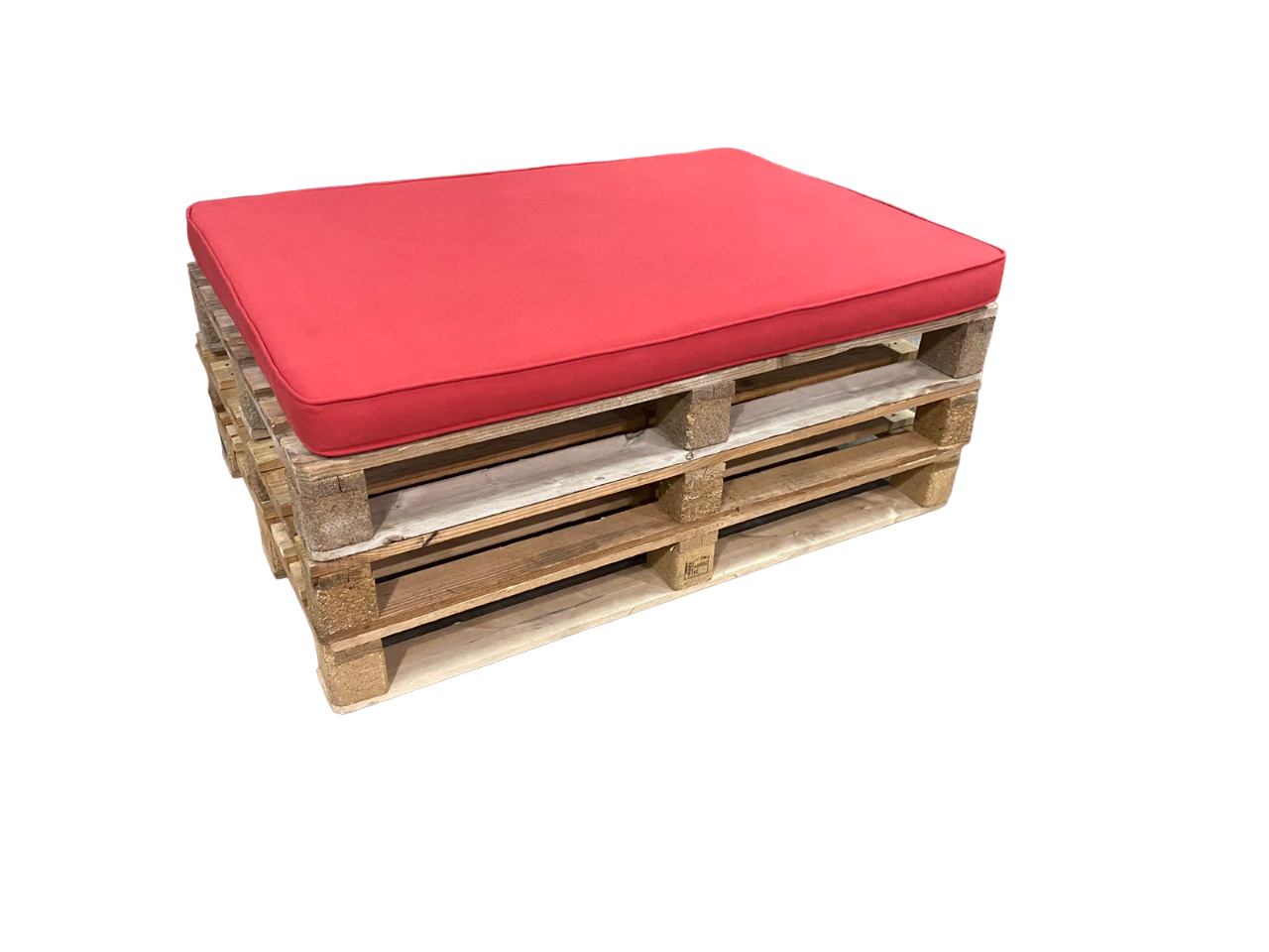Pallet bench red Desert River Rentals