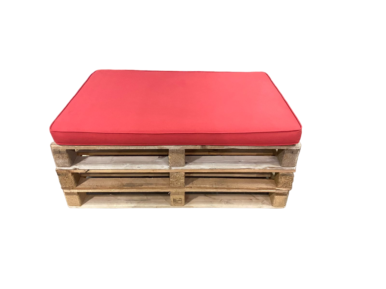 Pallet bench red Desert River Rentals