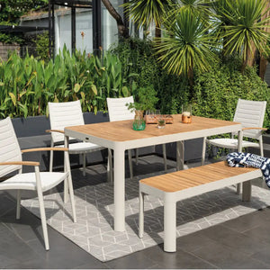 Portals 8 seater dining table & bench set Desert River Rentals