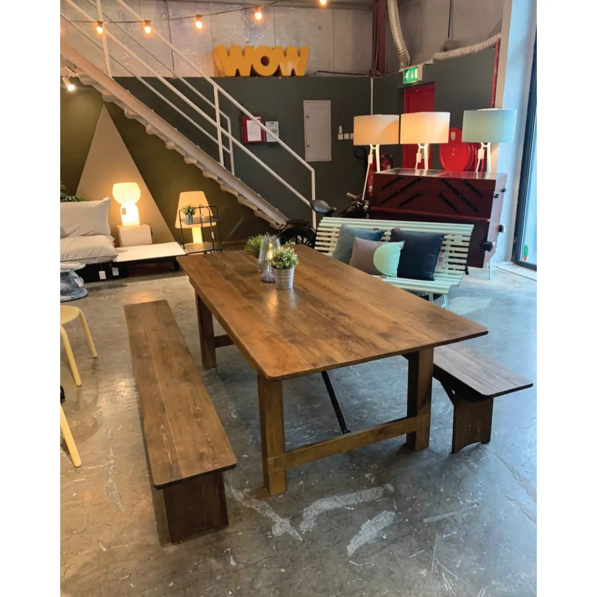 Soho farmhouse picnic table set Desert River Rentals