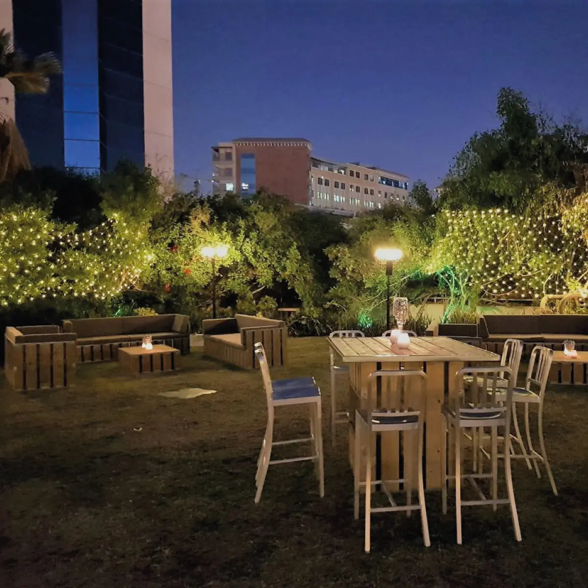 The crate high table Desert River Rentals