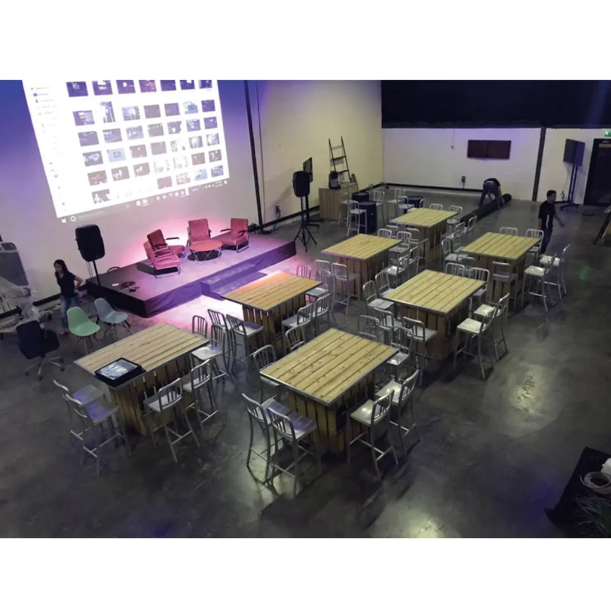 The crate high table Desert River Rentals