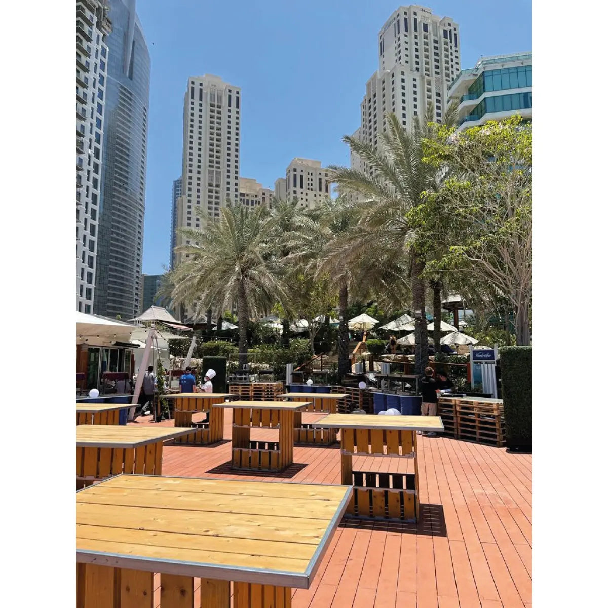 The crate high table Desert River Rentals