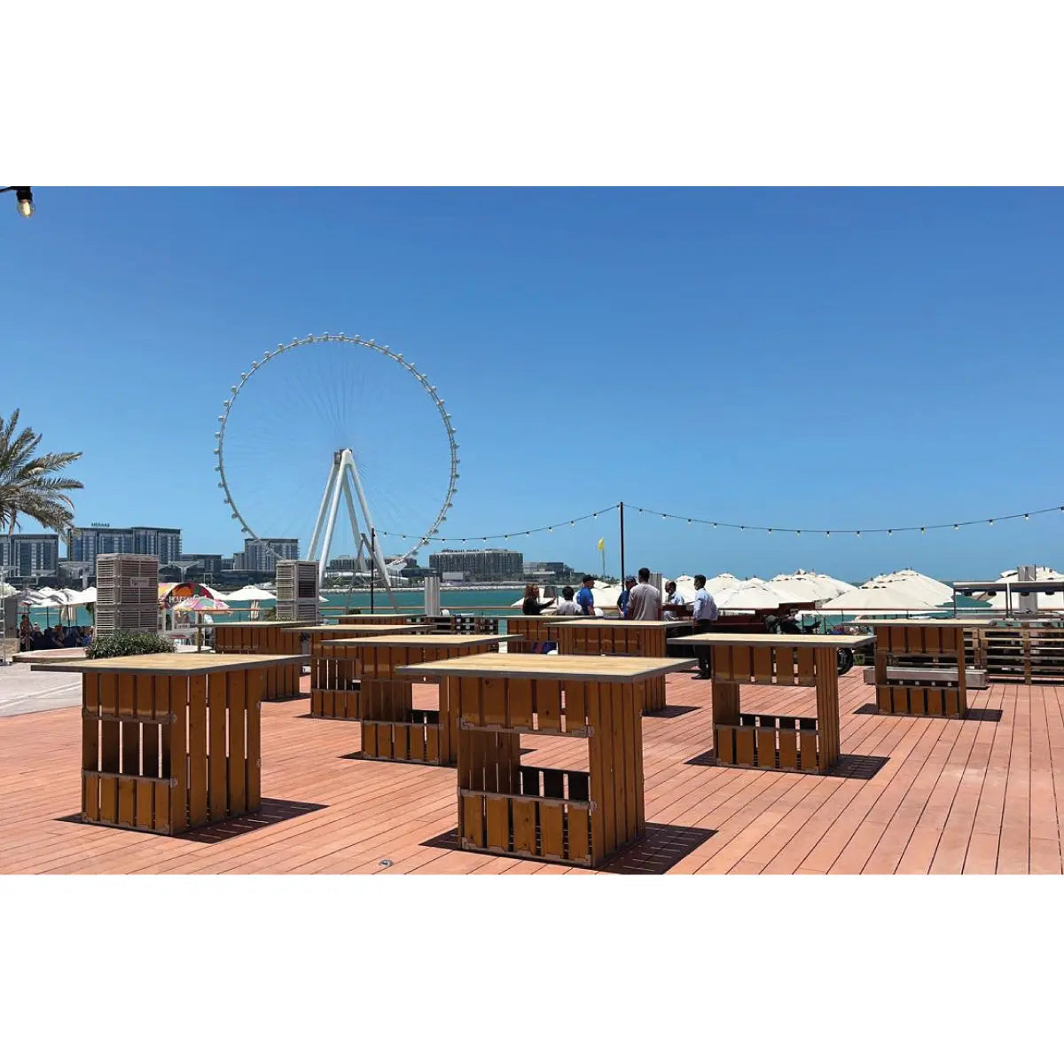 The crate high table Desert River Rentals