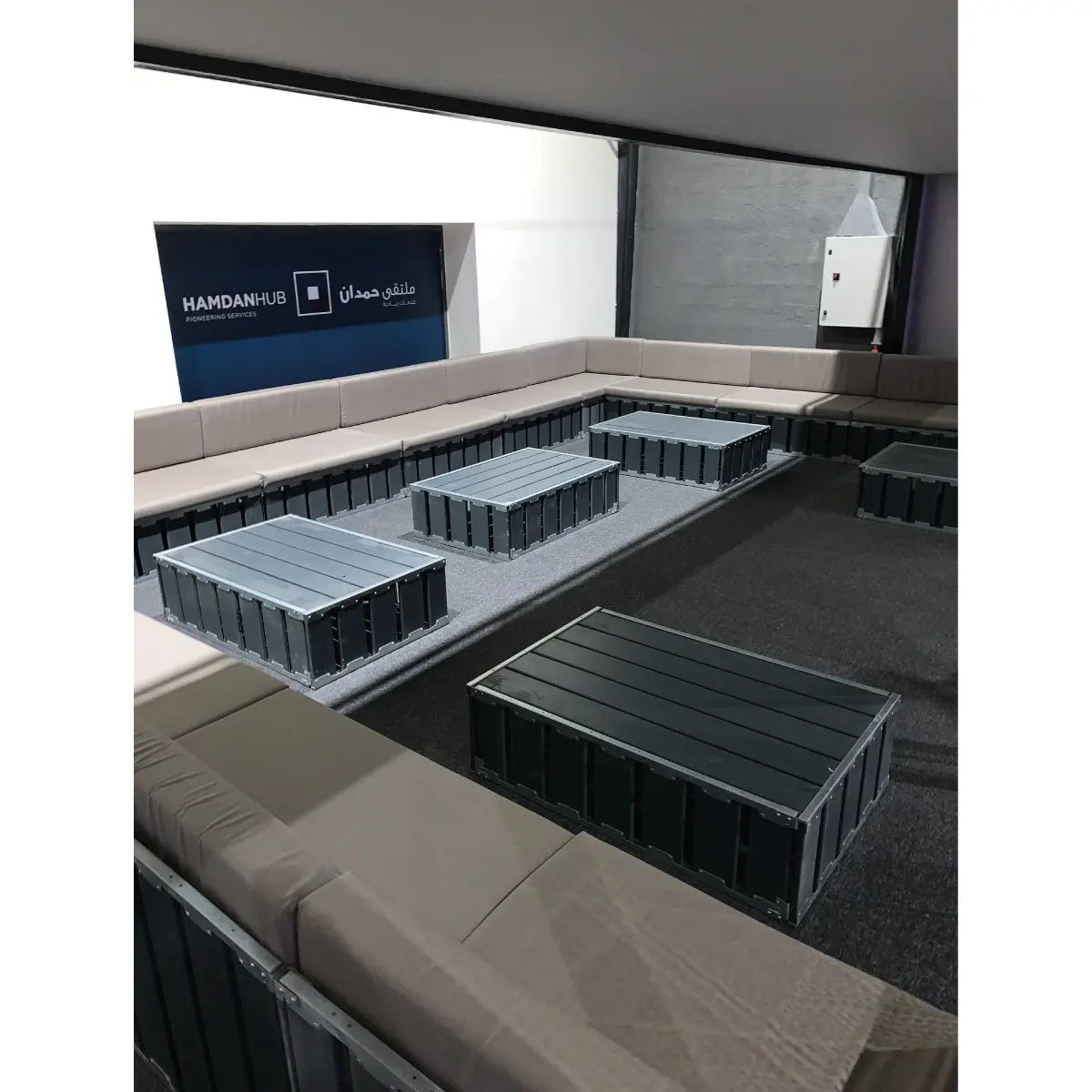 The lounge crate grey Desert River Rentals