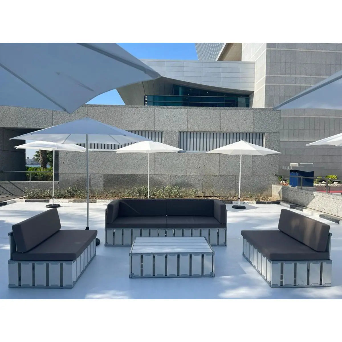 The lounge crate white Desert River Rentals