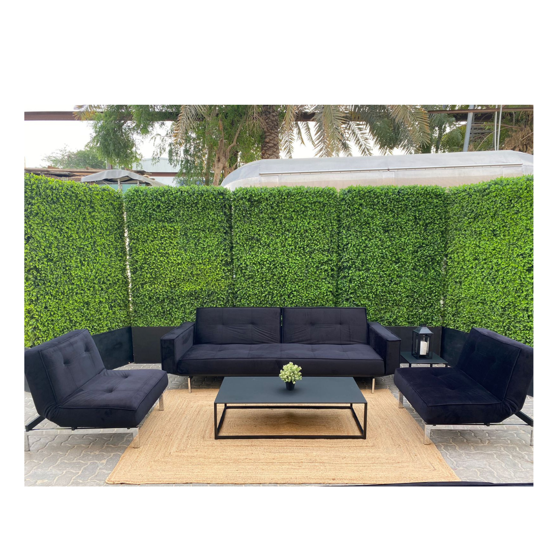 Enigma Sofa with Arm Rest Black Velvet Desert River Rentals