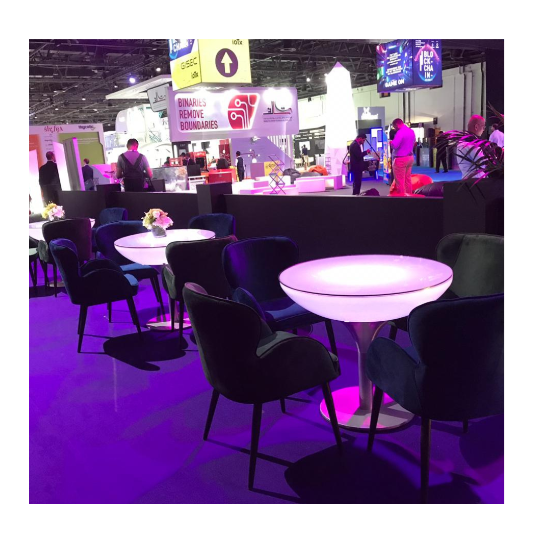 LED Moree Round Bistro Table Desert River Rentals