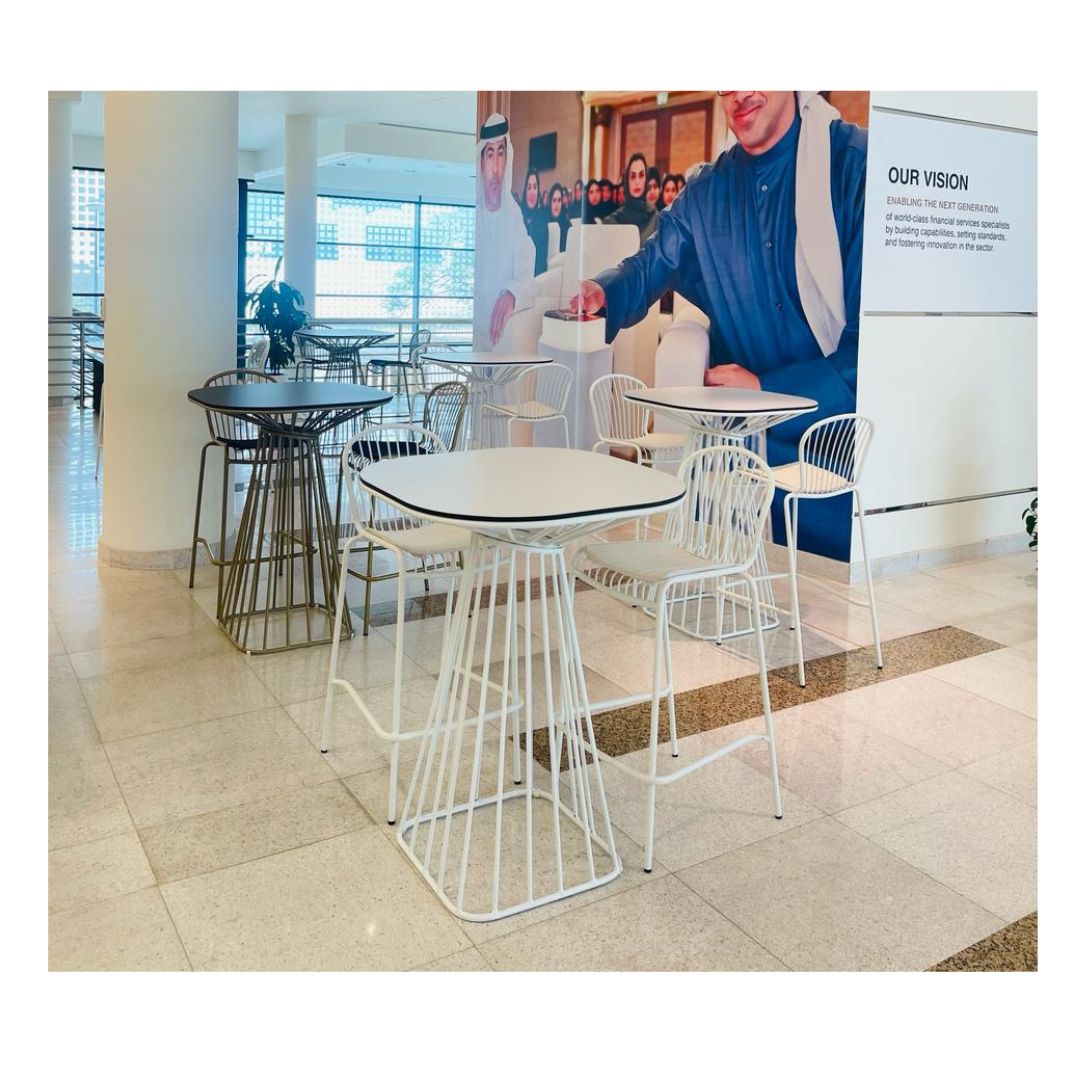 Corset Cocktail Table White Desert River Rentals