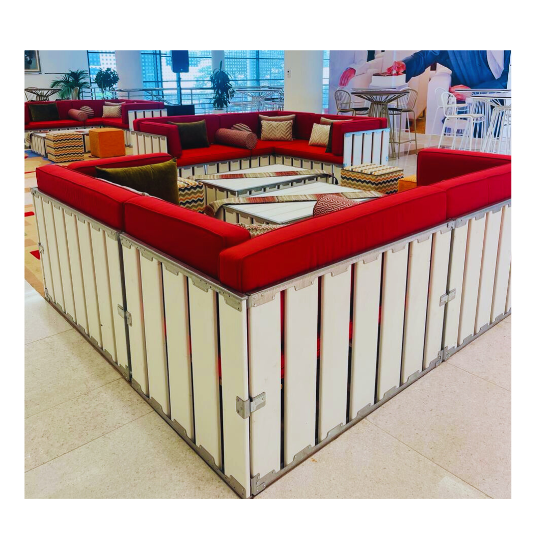 Arabica 6 Seater Lounge White Wood Desert River Rentals