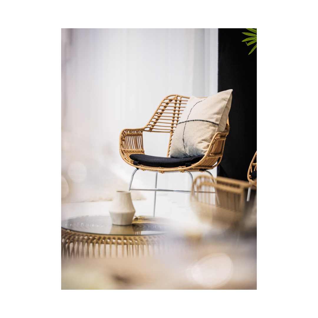 Palm Springs Dining Chair with Arms (Beige with Arms) Desert River Rentals