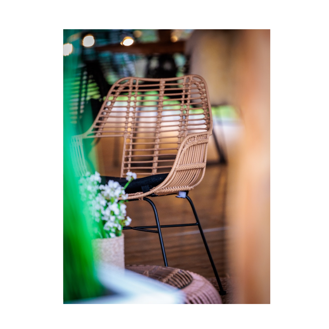 Palm Springs Dining Chair with Arms (Beige with Arms) Desert River Rentals