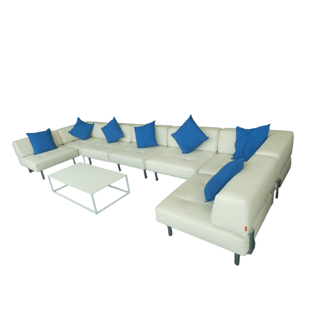 Endless 7 Seater Square Xlarge U-Shaped Sofa with Back and Arm Rests Desert River Rentals